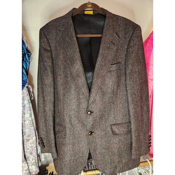 VTG ACTWU Union Made Sport Coat Mens 44R Tweed Harringbone Phillips Mens Shop‎ - Picture 1 of 7